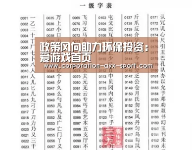 政策风向助力环保投资:爱游戏首页(图1) 爱游戏